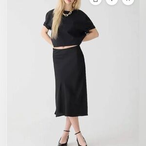 J Crew Gwyneth Slip Skirt in Black